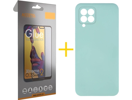 Carcasa + Protector de Pantalla para Huawei P40 Lite ACCETEL Verde Agua