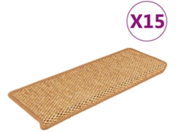 Conjunto 15 Alfombrilla de escaleras VIDAXL Naranja Tela (65x21x4 cm)