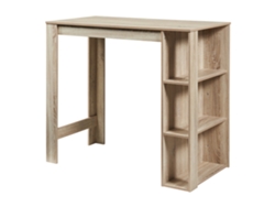 Mesa de bar Danderyd con 3 estantes 120x60x106 cm aspecto roble [EN.CASA]