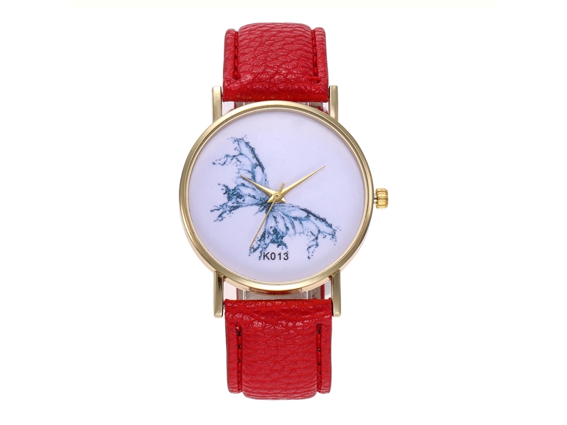 Reloj De Pulsera Masculino De Moda De Muestra Ocio Resistente Cuarzo Analógico Rojo