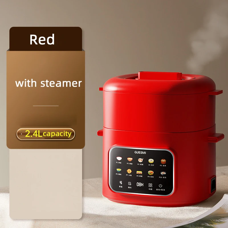 (rojo) Olla Arrocera De 2,4 L, Olla Multifunción, Olla De Cocción Lenta, 220 V