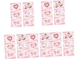 Conjuntos Lote De 6 Juegos Cartes Fête Des Meres Enveloppes Et Autocollants Fermeure Format Compact