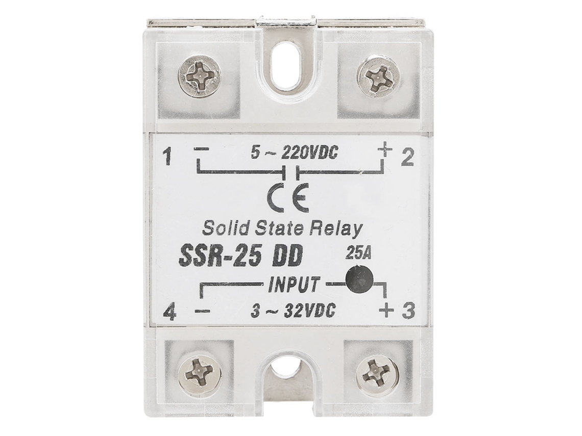 Relé De Estado Sólido Ssr-25 Dd 25a 5-220vdc Para Procesos De Automatización Industrial