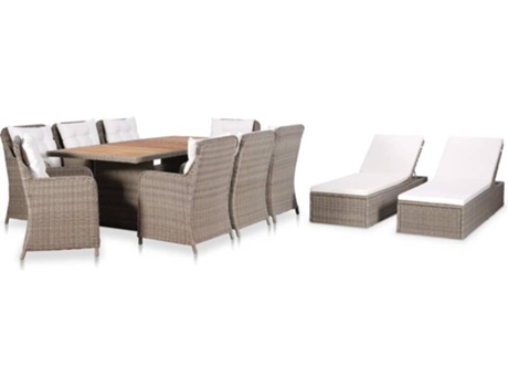 Conjunto 11 de muebles de jardín VIDAXL ratán sintético