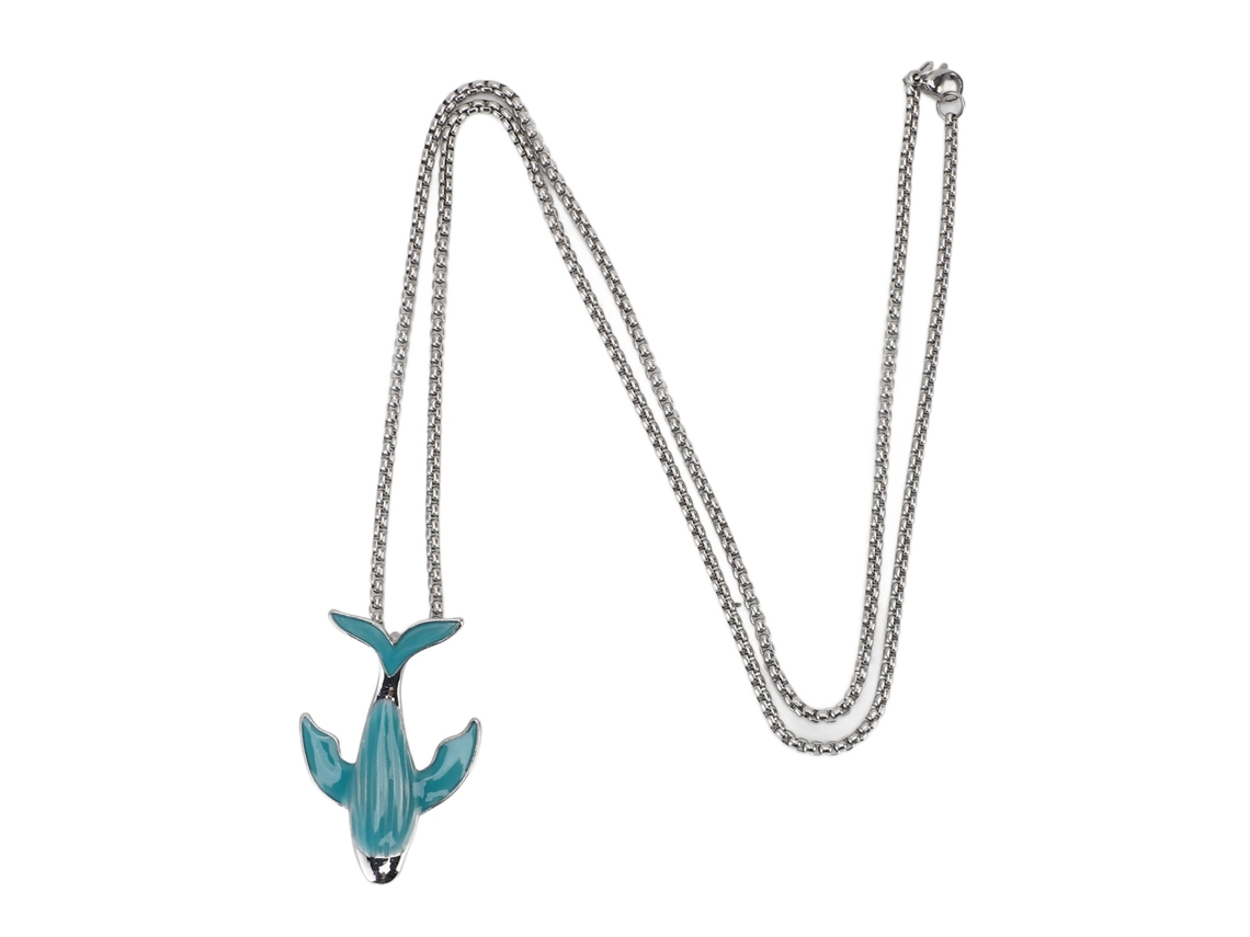 Collar De Ballena Luminosa, Colgante Que Brilla En La Oscuridad, Collar Largo, Animal Marino, Joyería De Moda Para Mujeres Y Hombres, Azul