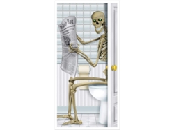 2026altiro-cubierta Para Puerta De Baño Con Diseño De Calavera, Accesorio Para Fiesta De Halloween, 76x130 Cm, 1 Unidad