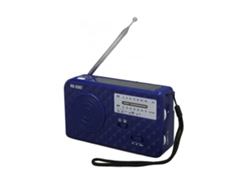Radio Solar De Manivela Recargable Portátil Fm Am Radio Meteorológica De Emergencia Con Linterna Led Para Exteriores Azul