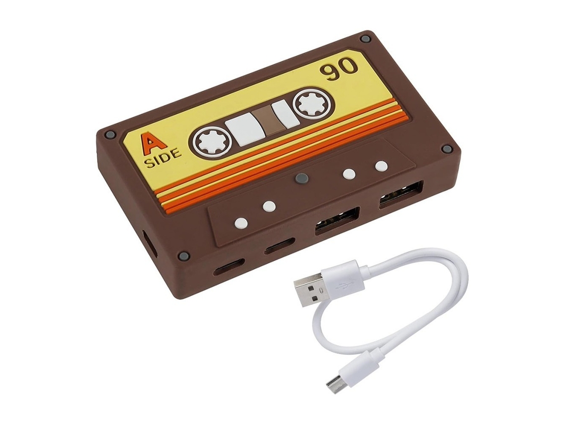Hub Usb De 4 Puertos, Adaptador De Datos Con Diseño De Cinta De Casete Retro Para Portátil, Pc Y Ordenador De Sobremesa (marrón)
