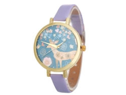 Reloj De Pulsera De Cuarzo Para Mujer Con Correa De Pu, Estilo Moderno, Rosa Fucsia.