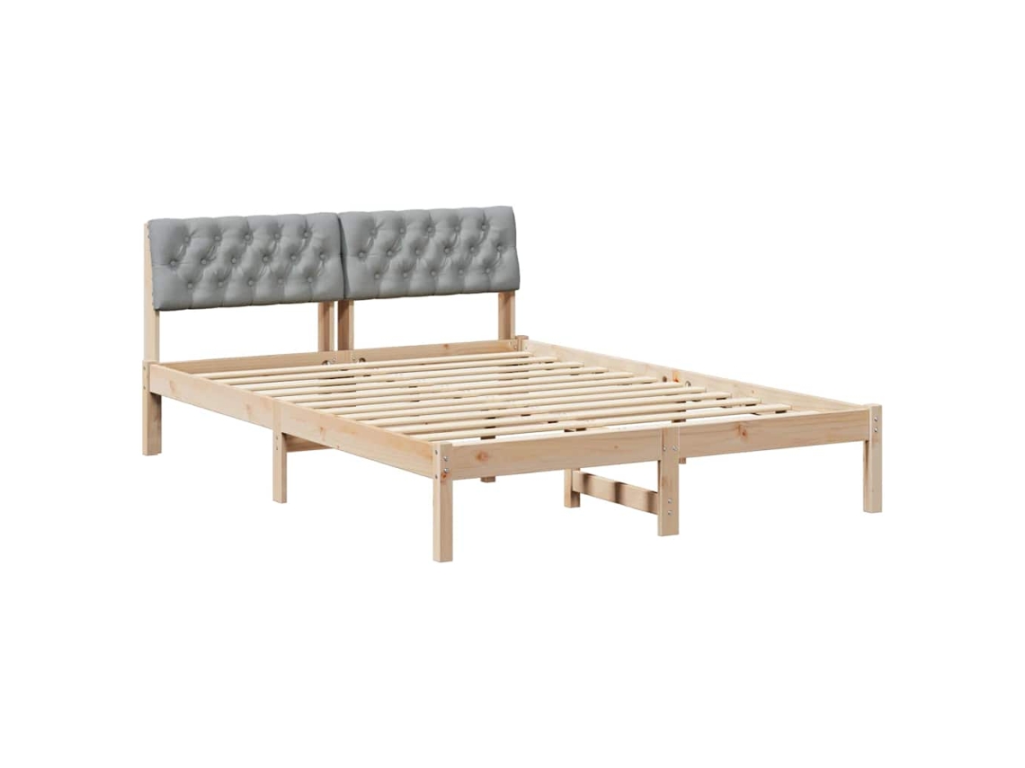Maison Exclusive - Estructura De Cama Marrón Y Gris Claro 140 X 190 Cm
