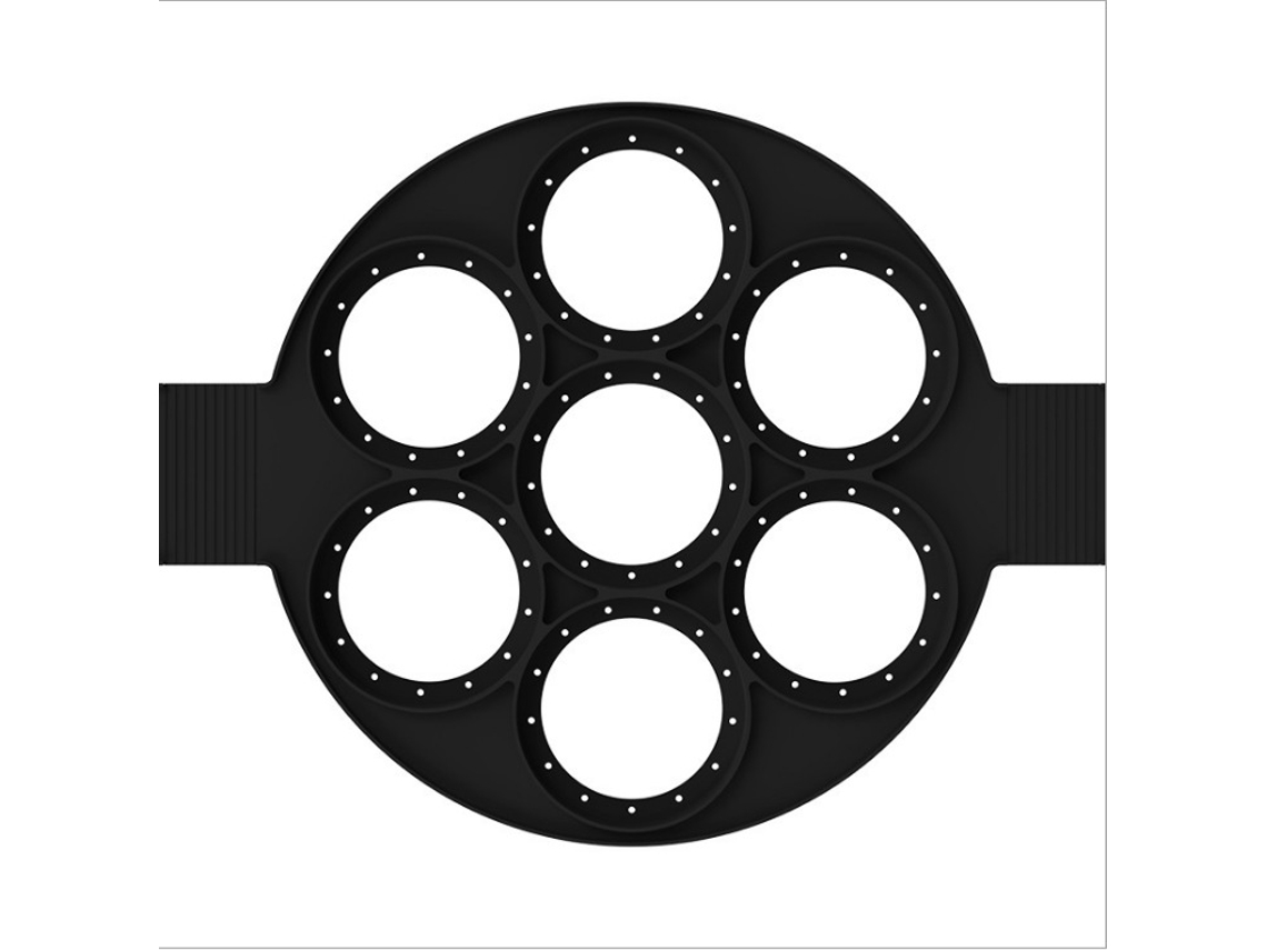 Máquina Para Hacer Panqueques De Silicona Multifunción - 7 Formas Exclusivas, Antiadherente, Color Negro Siurn