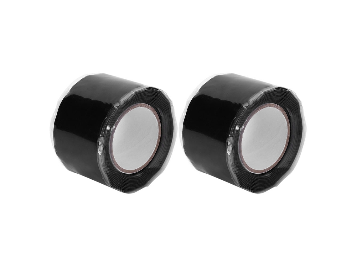 2 Piezas De Cinta De Silicona Autoadhesiva Negra De 0,5 Mm X 25 Mm X 1,5 M, Resistente A Altas Temperaturas Y Al Agua.