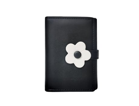 Cartera De Estudiante De Flor Pequeña Simple Y Linda, Billetera De Tres Pliegues De Moda Para Mujer, Negro ZMDECQNA