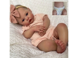 Muñeca de simulación de 49 cm, finamente pintada con efecto 3D visible