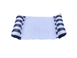 Cama Flotante Inflable Hammock Para Piscina 130x70cm Individual Rayado Plegable Azul Oscuro Para Entretenimiento Acuático