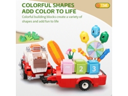 Bloques De Construcción De Coche 413 Piezas Con Flores Globos Remolque Partes Móviles Juguetes Stem Para Niños