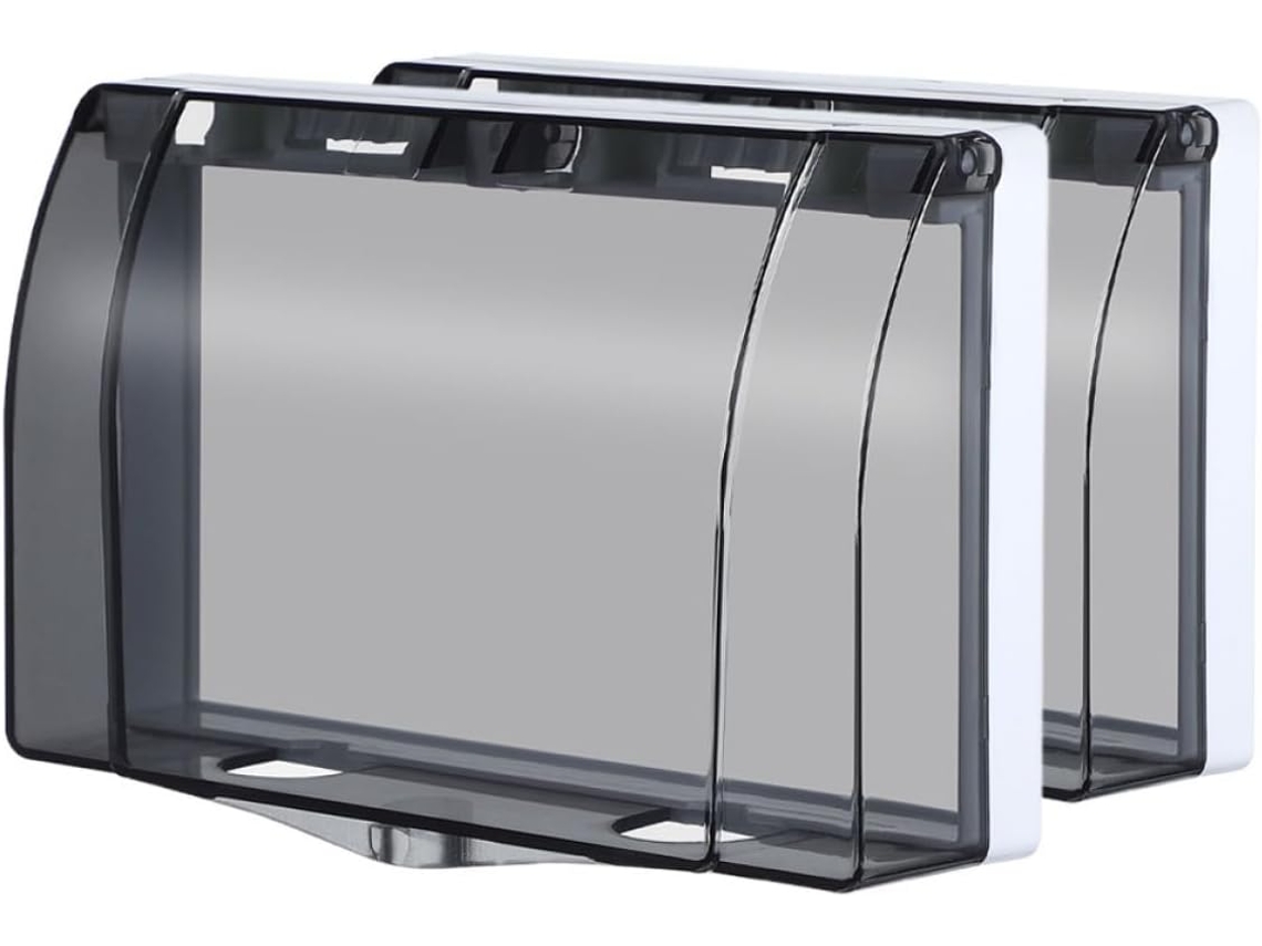 Conjunto De 2 Peças De Tampas Transparentes E Impermeáveis Para Tomadas Externas