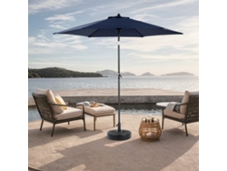 Sombrilla Rectangular Grande De 2,7 M Para Exteriores, De Doble Cara, Con Manivela (azul Marino) (sin Base)