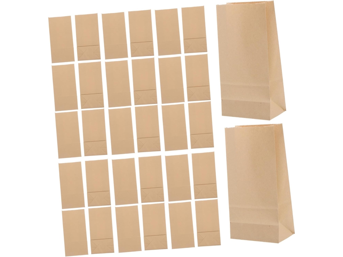 100 Unidades De Papel Kraft Reutilizável Para Armazenar Alimentos, Lanches, Doces, Chá E Pequenos Objetos.