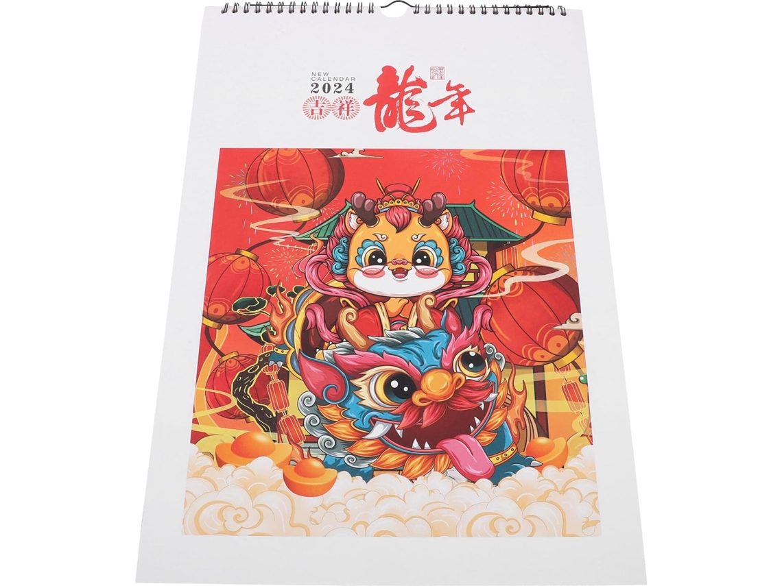 Calendario De Pared Del Año Del Dragón Al Estilo Chino, Decoración Colgante Para La Oficina,