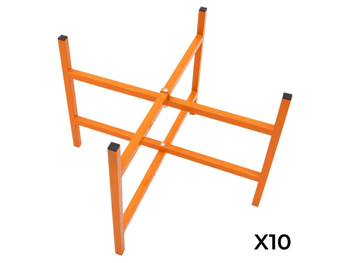 Base para losa de mortero | Juego de 10 | Soportes plegables de acero de 25 x 25 mm | Altura 50 cm | Capacidad 100 kg | Monstershop