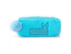 Estuche De Plumas De Pelo Suave Grande Capacidad Lindo Multipropósito Para Estudiantes Papelería Azul