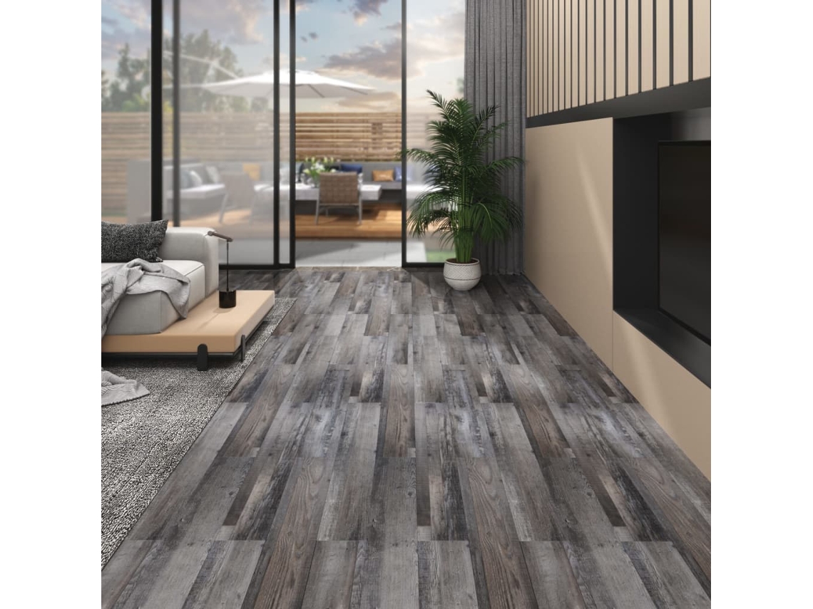 Lamas Para Suelo Autoadhesivas Pvc Madera Industrial 5,02m² 2mm