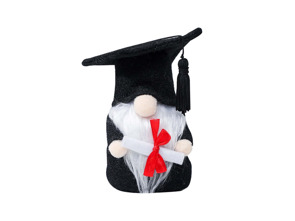 Gorro de doctorado con forma de muñeco de gnomo, regalo de graduación