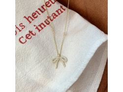 (oro) Plata De Ley 925, Collar Con Colgante De Lazo, Diseño Exquisito Y Elegante Con Un Toque De Lujo.