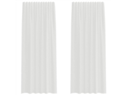 Maison Exclusive - Cortinas De Gasa Con Bolsillos Para Varillas 2 Uds. Blanco