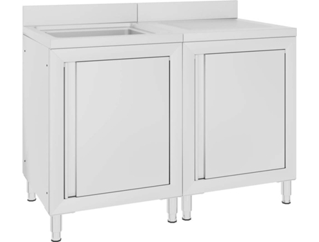 vidaXL Fregadero de cocina profesional acero inoxidable 120x60x96 cm