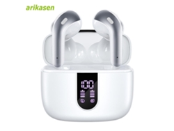 (blanco B) Auriculares Inalámbricos Bluetooth, Resistentes Al Agua, Micrófono, Cancelación De Ruido, Batería De 52 Horas De Duración