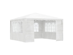 Carpa profesional para fiestas con paredes laterales, 4 x 4 m, 90 g/m², color blanco, Dkd Home Decor