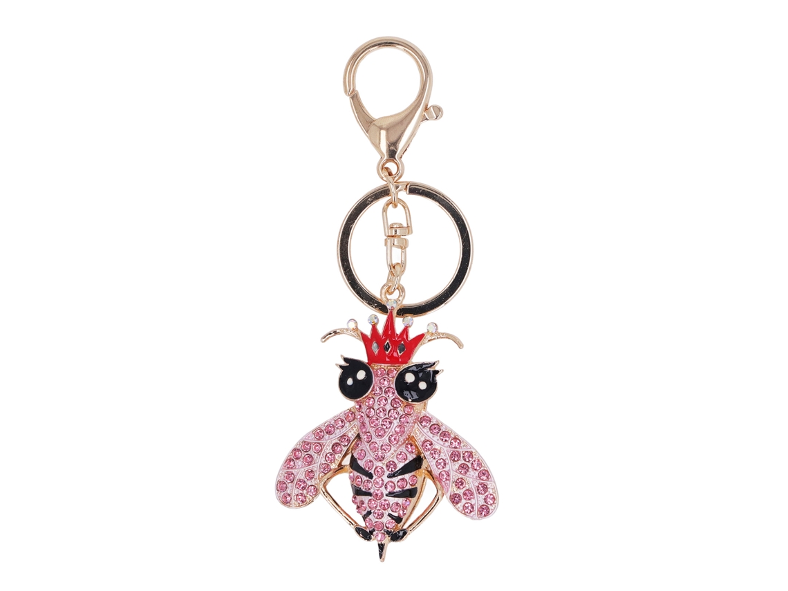 Llavero De Abeja Hecho A Mano Con Diamantes De Imitación Y Purpurina Para Mochila/cartera