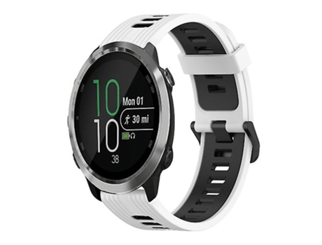 Correa De Reloj Inteligente Para Garmin Forerunner 645 Music, Correa De Reloj De Silicona Bicolor Con Patrón Vertical De 20Mm, Blanco Y Negro VENIS...