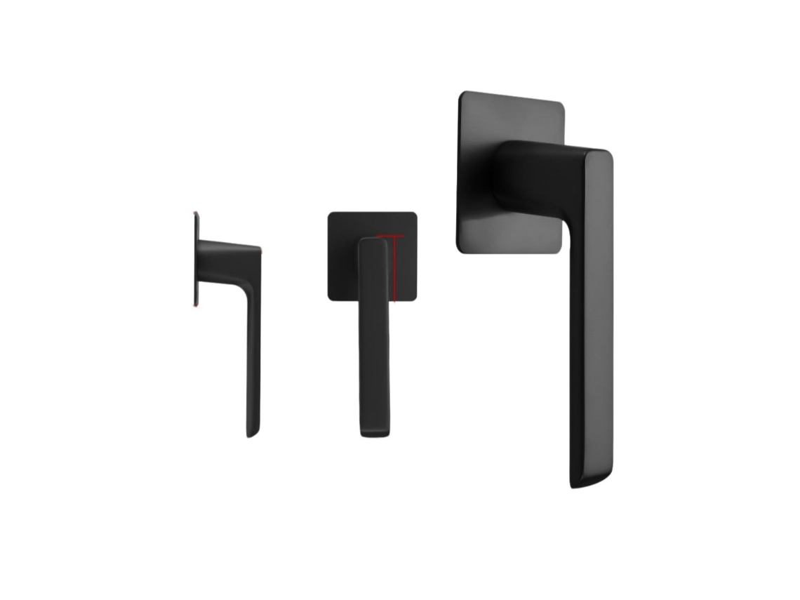 Puxador De Porta Sem Perfuração Autoadesivo Unilateral - Liga De Alumínio, Peel-and-stick, Suporta Até 40kg Black