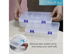 Caja de aparejos de pesca, juego de 2 compartimentos, transparente. Hengjian