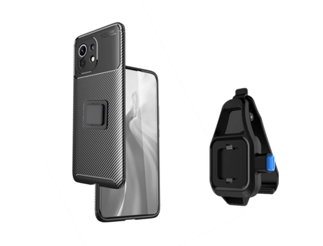 Funda Xiaomi Mi 11 Rugged Carbon con Soporte para la Cintura Negro