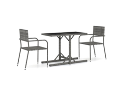 Maison Exclusive - Juego De Comedor Para Jardín 3 Piezas Gris