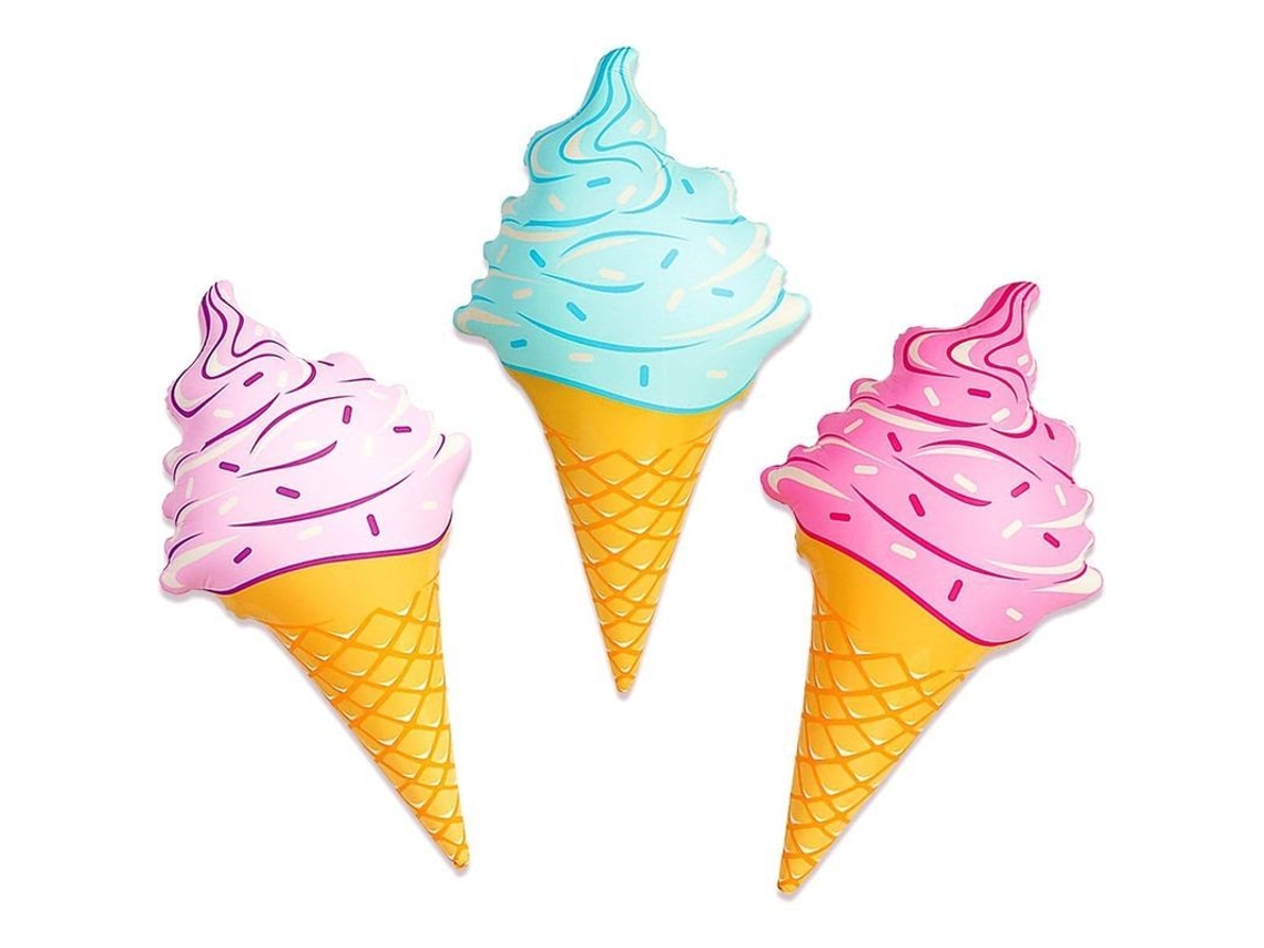 Juego Gigante De Conos De Helado Inflables Para Niños Y Adultos, 91,44 Cm (paquete De 3)