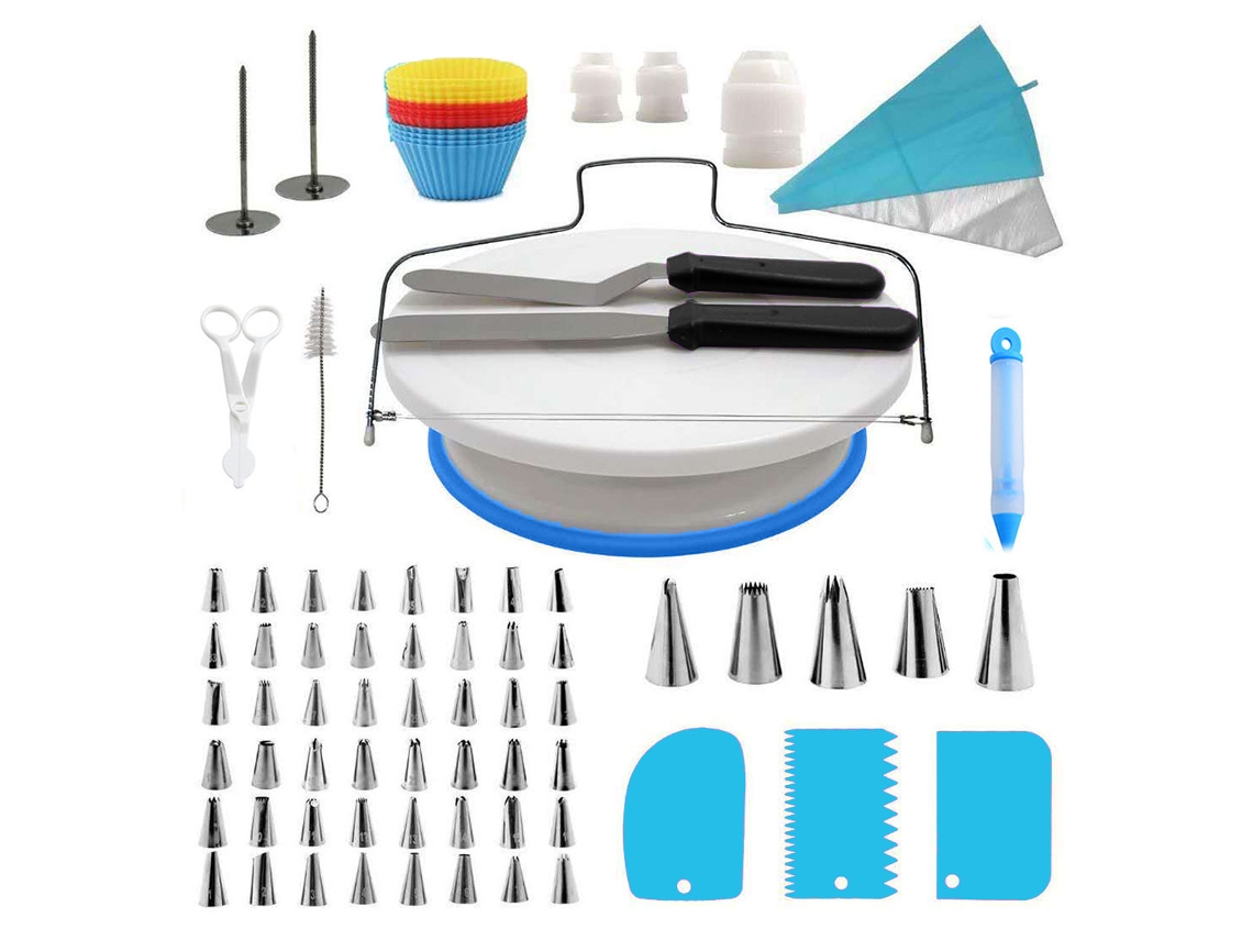 Kit para decoración de pasteles, incluye boquillas giratorias y para glasear NEVEANCE