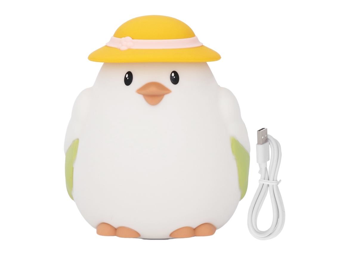 Bonita Luz Nocturna Led Con Forma De Pollo, Resistente Al Agua Y Recargable, Para Dormitorio U Oficina.