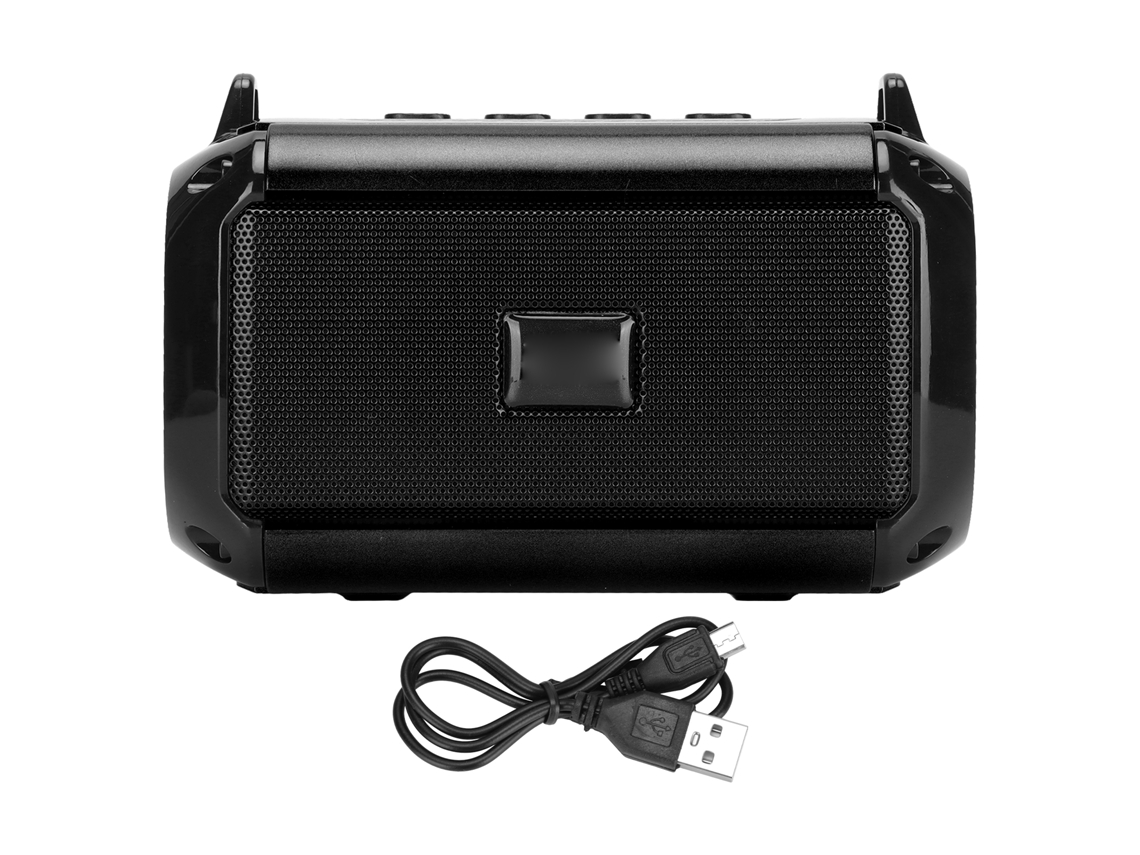 Altavoz Bluetooth Inalámbrico Portátil Con Reducción De Ruido Estéreo 360° Con Cable De Carga Negro