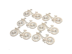 Rebe-10 Piezas De Rodajas De Madera Huecas En Forma De Bicicleta Para Manualidades Diy Decoración Temática
