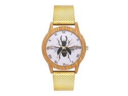 Reloj Analógico De Cuarzo Con Elegante Y Sencilla Correa De Malla Para Hombre Y Mujer (dorado)