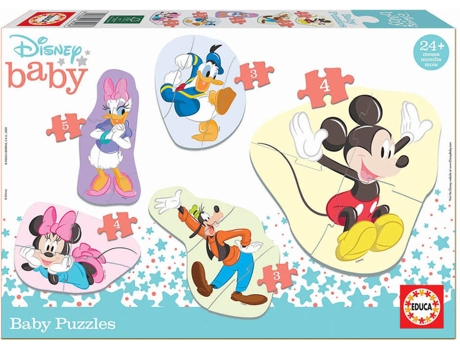 Puzzle EDUCA 5 Baby Puzzles Mickey & Friends (Edad Mínima: 2 Años - 3-5 Piezas)