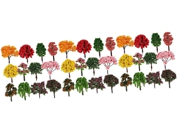Juego de 3 árboles miniatura realistas, 12 piezas X