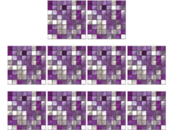 10 Pegatinas Impermeables De Pvc Para Azulejos, Color Morado, Piezas, Estilo