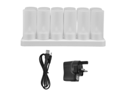 Lámpara de vela LED inalámbrica sin llama recargable Baok de 100-240 V con enchufe británico para iluminación del hogar.