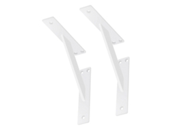 Juego de 2 soportes de estantería 240x240 mm aluminio blanco ML-DESIGN